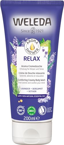 WELEDA Bio Relax Shower Gel vegan - Natural Cosmetics Aroma Shower Soap for Women & Men with Lavender / Bergamot Scent, Natural Skin Care Shower for Cleansing Face & Body (1x 200ml) on Sale
